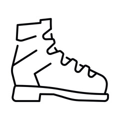 Boots line icon vector created for various applications in fashion and outdoor activities, suitable for websites and print designs