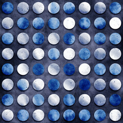 A blue and white pattern of circles