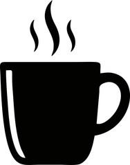 Solid Black Coffee Mug Silhouette Icon