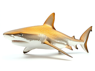 Fototapeta premium Ocean's Apex Predator: A striking, photorealistic portrayal of a powerful shark, showcasing its sleek form and predatory prowess.