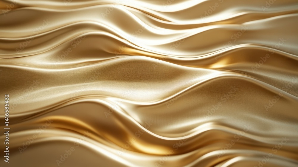 Aufkleber golden abstract wave pattern with flowing lines and glowing light effects