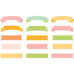 Obraz premium Pastel colored ribbons and banners, perfect for design elements.