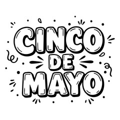 Bold, stylized "Cinco de Mayo" lettering.  Fun, playful design.  Suitable for advertising, greeting cards, or social media.
