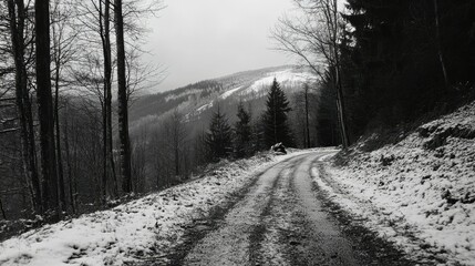 StraÃŸe fÃ¼hrt ins Gebirge