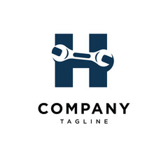 Letter H Wrench Logo Icon Vector