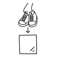 Please put your shoes in a plastic bag icon.