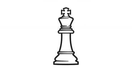Naklejka premium Chess king illustration strategy icon