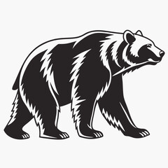 bold bear silhouette walking left for outdoor designs