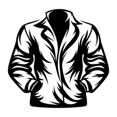 Striking black and white blazer design, stylized and modern silhouette