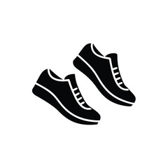 Pair of Stylish Black Sneakers Icon