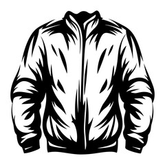 Striking Black and White Graphic Illustration of a Stylish Winter Jacket