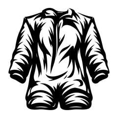 Striking Black and White Graphic Depiction of a Stylish Short Jumpsuit