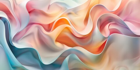 Fototapeta premium Abstract vivid colorful wave flowing express dreamy texture. Seamless texture vividness pastel swirling convey sense of gentle and soft emotion scene perfect for effect and graphic design. AIG51.