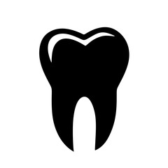 Tooth simple silhouette. Tooth icon. Black, minimalist icon isolated on white background