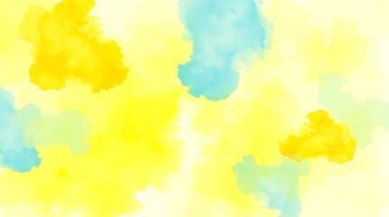 Obraz premium Expressive Abstract Watercolor Gradient Background - Yellow and Blue Wash