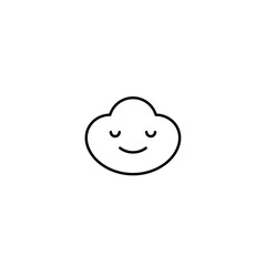 Fototapeta premium Smiling cloud icon against a simple white background 