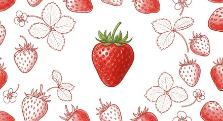 Strawberry pattern design for food packaging