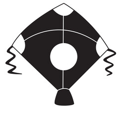 Cute cartoon hand drawn vector kite icon.