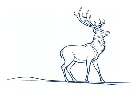 recommend clip art: deer silhouette vector, One Line Deer Drawing – Minimalist Continuous Line Art of a Stag