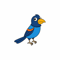 Fototapeta premium cartoon paradise tanager vector on white background