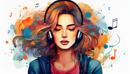 Obraz premium 003-136-165--The Panic Playlist-- Curate soothing or empowering songs. isolate with white background 332