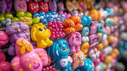 Colorful Collection of Cute Toy Figures in Various Designs and Shapes