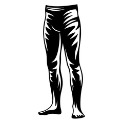 Illustration of legs and hips with abstract lines in black and white