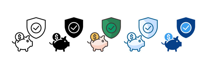 Emergency Fund Icon Set Multiple Style Collection