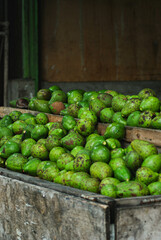 various kinds of fruit sold in traditional markets, dragon fruit and avocado, fresh fruit from fruit farmers