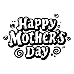 Fototapeta premium Bold, stylized lettering for Happy Mother's Day. Hand-drawn feel, ideal for greeting cards, social media, or advertising.