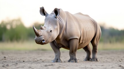 Fototapeta premium Large rhino in savanna