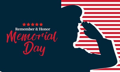 Memorial Day Background , Remember & Honor patriotic banner design