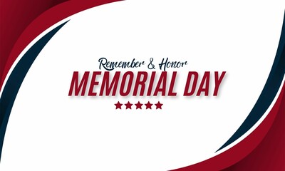 Memorial Day, Remember & Honor patriotic banner design