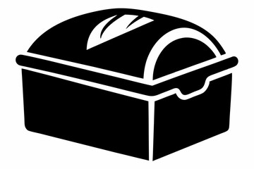 Bread Box Silhouette Vector Illustration Black And White