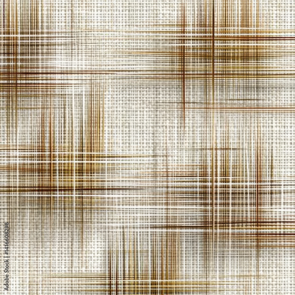 Aufkleber abstract geometric grid: beige and brown interwoven lines creating a textural canvas.