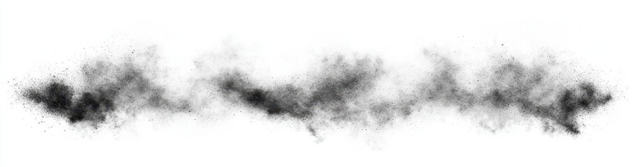 Abstract Black Dust Particles Scattered on White Background