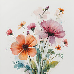 flowers on a white background