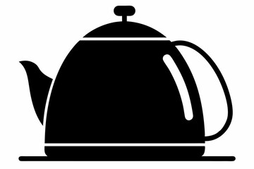 Electric Kettle Silhouette Vector Illustration Black
