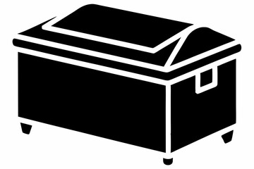 Freezer Chest Silhouette Vector Illustration Black