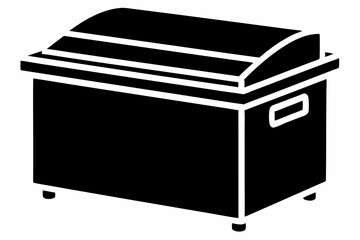 Freezer Chest Silhouette Vector Illustration Black