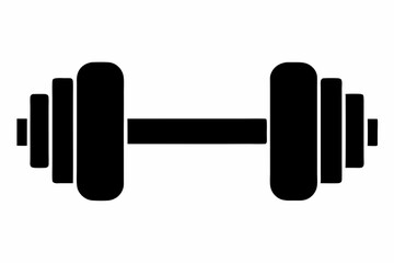 Gym Dumbbell Silhouette Vector Illustration Black