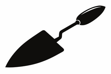 Hand Trowel Silhouette Vector Illustration Black And White