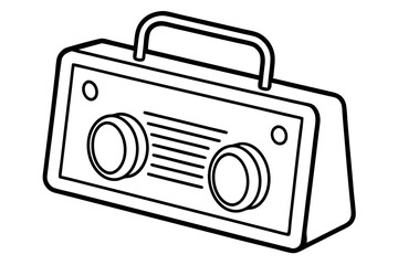 Portable Speaker Line Art Vector Illustration With White