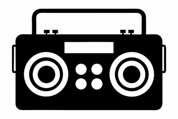 Portable Speaker Silhouette Vector Illustration Black