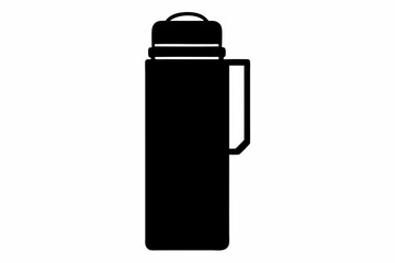 Thermos Flask Silhouette Vector Illustration Black