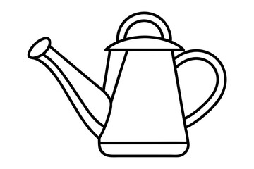 Watering Pot Line Art Vector Illustration With White