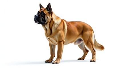 Obraz premium Majestic mastiff, powerful stance, white background, image, pet photography
