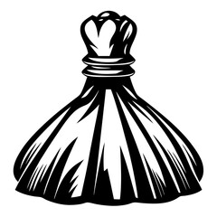 Stylized Chess Queen Illustration with Elegant Design and Bold Black Lines