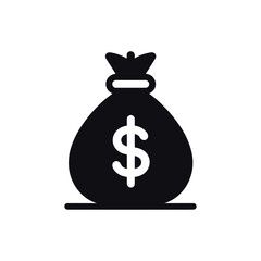  bag with dollar and euro, Black and White Dollar and Euro Money Bag Icon set vector silhouette white background 