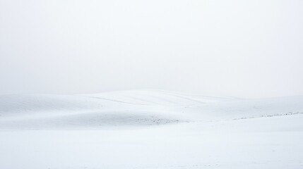 Obraz premium Snow-covered landscape under a cloudy sky creating a serene winter atmosphere at dawn